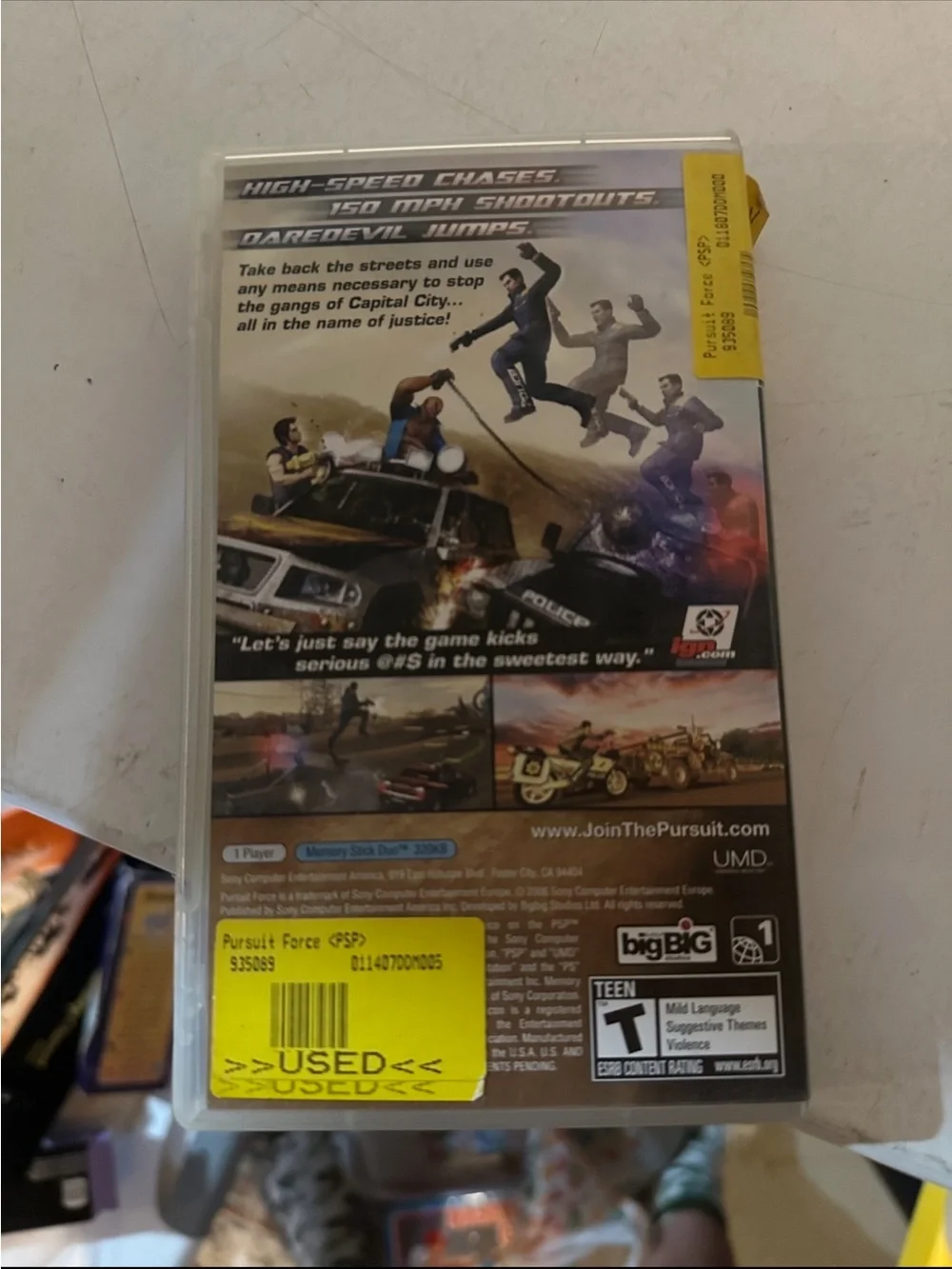 PSP Pursuit Force Video Game - 2006